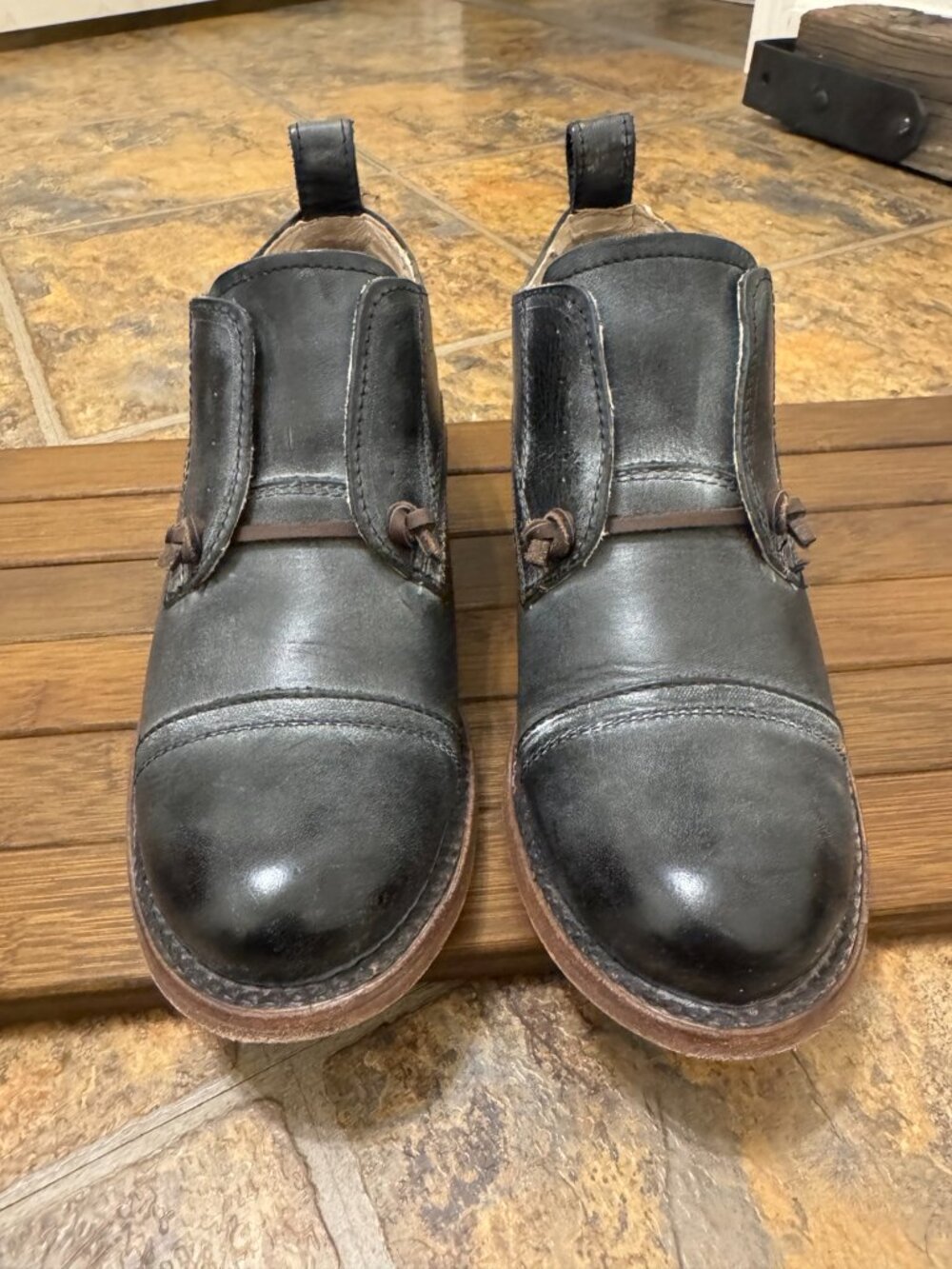 Freebird Mabel Black Leather Oxford Shoes | Handcrafted | Boho Western | Size 7